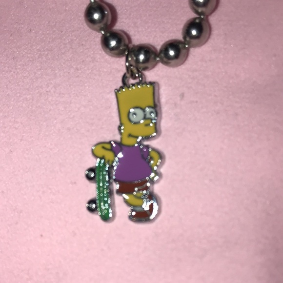 VINTAGE BART SIMPSON CHUNKY BALLCHAIN NECKLACE - Picture 2 of 4